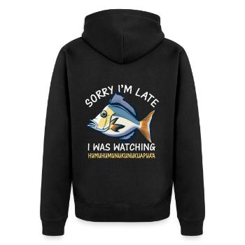 Hawaiian triggerfish Humuhumunukunukuapua'a - Unisex Premium Organic Zip Hoodie - black - Back - Nico (187cm)