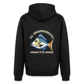 Hawaiian triggerfish Humuhumunukunukuapua'a - Unisex Premium Organic Zip Hoodie - black - Back - Nico (187cm)