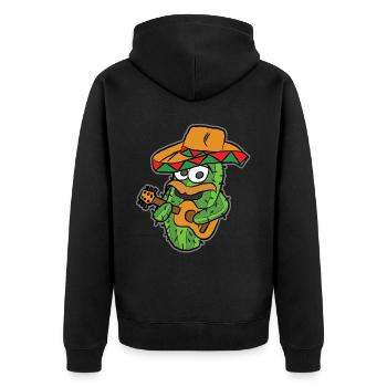 Embrace your fun side with Let's Fiesta - Unisex Premium Organic Zip Hoodie - black - Back - Nico (187cm)