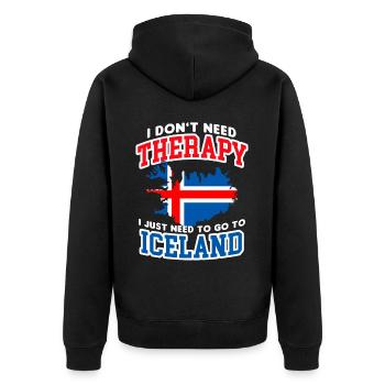 Drapeau islandais embrassant le design des aurores boréales - Veste à capuche bio Premium Unisexe - noir - Dos - Nico (187cm)