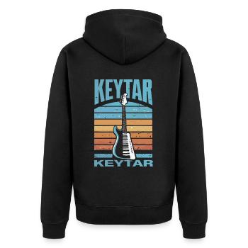 Keytar Keyboard Gift - Unisex Premium Organic Zip Hoodie - black - Back - Nico (187cm)