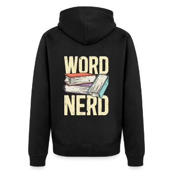 Lecture de mots Nerd Littérature Lecture de livres Lecteur - Veste à capuche bio Premium Unisexe - noir - Dos - Nico (187cm)