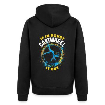 Cool Wheel Stroke Gymnastics Gymnastics - Unisex Premium Organic Zip Hoodie - black - Back - Nico (187cm)
