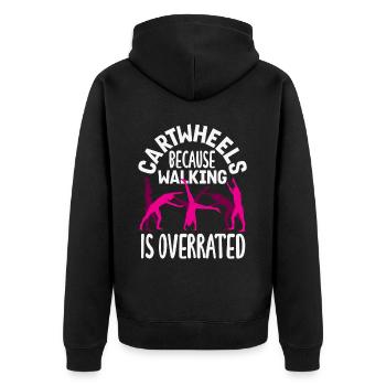 Cool Wheel Stroke Gymnastics Gymnastics - Unisex Premium Organic Zip Hoodie - black - Back - Nico (187cm)