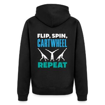Cool cartwheel gymnastics - Unisex Premium Organic Zip Hoodie - black - Back - Nico (187cm)