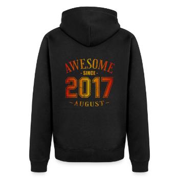 August 2017 - Birthday in August Awesome - Unisex Premium Organic Zip Hoodie - black - Back - Nico (187cm)