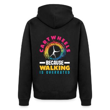 Cool Wheel Stroke Gymnastics Gymnastics - Unisex Premium Organic Zip Hoodie - black - Back - Nico (187cm)