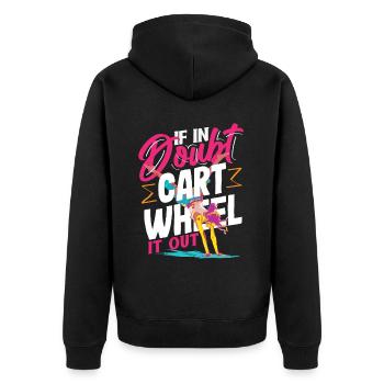 Cool Wheel Stroke Gymnastics Gymnastics - Unisex Premium Organic Zip Hoodie - black - Back - Nico (187cm)