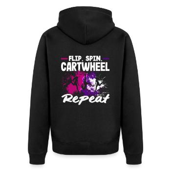 Cool cartwheel gymnastics - Unisex Premium Organic Zip Hoodie - black - Back - Nico (187cm)