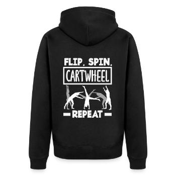 Cool cartwheel gymnastics - Unisex Premium Organic Zip Hoodie - black - Back - Nico (187cm)