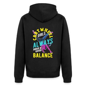 Cool Wheel Stroke Gymnastics Gymnastics - Unisex Premium Organic Zip Hoodie - black - Back - Nico (187cm)