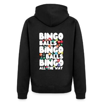 Boules de bingo de Noël Bingo Player - Veste à capuche bio Premium Unisexe - noir - Dos - Nico (187cm)
