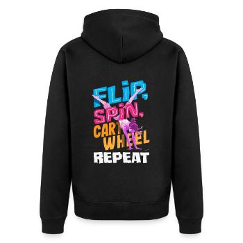 Cool cartwheel gymnastics - Unisex Premium Organic Zip Hoodie - black - Back - Nico (187cm)