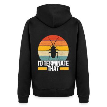 Pest Control Exterminator - Unisex Premium Organic Zip Hoodie - black - Back - Nico (187cm)