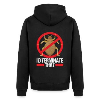 Exterminateur de lutte antiparasitaire - Veste à capuche bio Premium Unisexe - noir - Dos - Nico (187cm)