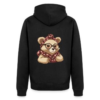 Drôle Maman Ours Mère Ours Ours Amoureux de l’Ours - Veste à capuche bio Premium Unisexe - noir - Dos - Nico (187cm)