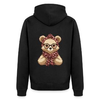 Lustiger Mama Bär Mutter Bärin Bärenliebhaber - Unisex Premium Bio Zip Hoodie - Schwarz - Hinten - Nico (187cm)