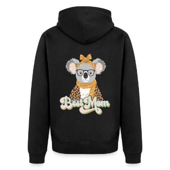 Drôle Koala Maman Mignon Maman Koala Ours - Veste à capuche bio Premium Unisexe - noir - Dos - Nico (187cm)