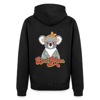 Lustige Koala Mutti Niedliche Mama Bär Liebhaber - Unisex Premium Bio Zip Hoodie - Schwarz - Hinten - Nico (187cm)