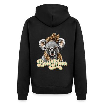 Drôle Koala Maman Mignon Koala Ours Amour - Veste à capuche bio Premium Unisexe - noir - Dos - Nico (187cm)