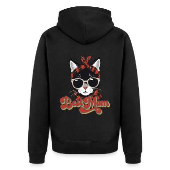 Meilleure Maman Chat Mignon Maman Élégant - Veste à capuche bio Premium Unisexe - noir - Dos - Nico (187cm)