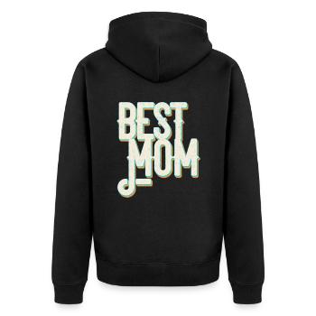 Best Mom Proud Mom Funny Mom Design - Unisex Premium Organic Zip Hoodie - black - Back - Nico (187cm)
