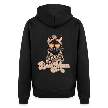 Meilleure Maman Chat Mignon Maman Élégant - Veste à capuche bio Premium Unisexe - noir - Dos - Nico (187cm)