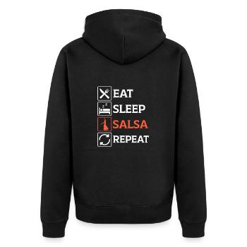 Salsa Dancing Cuba Dance Latino Dance Class Gift - Unisex Premium Organic Zip Hoodie - black - Back - Nico (187cm)