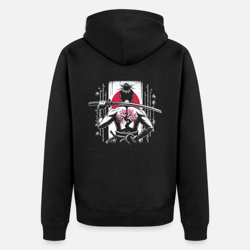 Samouraï - Veste à capuche bio Premium Unisexe - noir