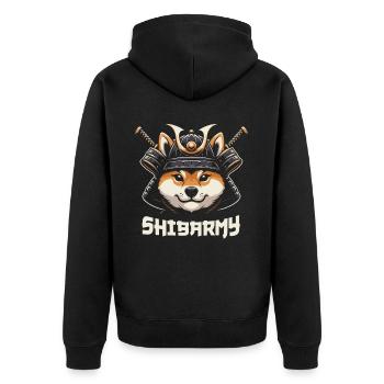 Samurai Ronin Sword Fighting Warrior Gift - Unisex Premium Organic Zip Hoodie - black - Back - Nico (187cm)