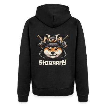 Samurai - Unisex Premium Organic Zip Hoodie - black - Back - Nico (187cm)