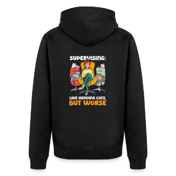 Superviseur superviseur : Comme des chats de troupeau, mais pas - Veste à capuche bio Premium Unisexe - noir - Dos - Nico (187cm)