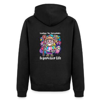 Superviseur menant l’inhabitable : la vie du superviseur - Veste à capuche bio Premium Unisexe - noir - Dos - Nico (187cm)