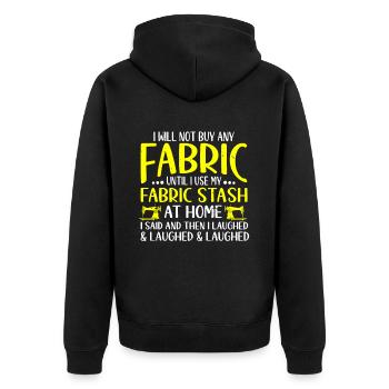 Quilting - Unisex Premium Organic Zip Hoodie - black - Back - Nico (187cm)