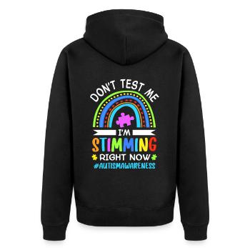 Autisme Autiste Autiste - Veste à capuche bio Premium Unisexe - noir - Dos - Nico (187cm)