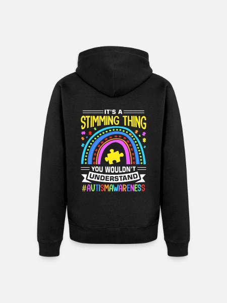 Autism Autistic Autistic - Unisex Premium Organic Zip Hoodie - black