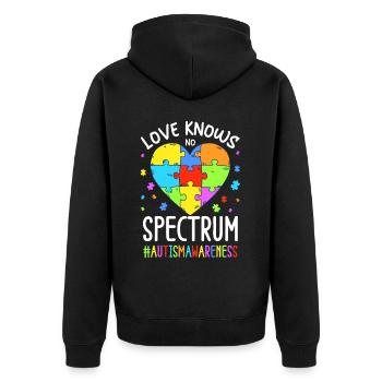 Autisme Autiste Autiste - Veste à capuche bio Premium Unisexe - noir - Dos - Nico (187cm)