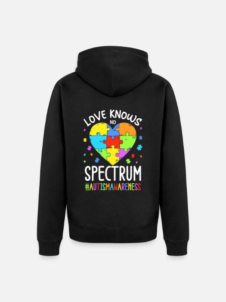 Autism Autistic Autistic - Unisex Premium Organic Zip Hoodie - black