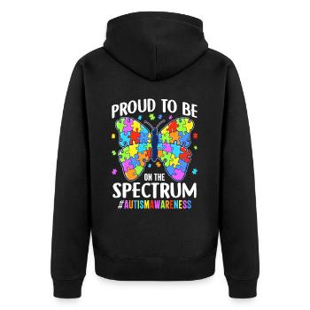 Autisme Autiste Autiste - Veste à capuche bio Premium Unisexe - noir - Dos - Nico (187cm)
