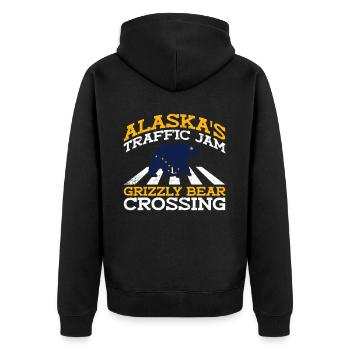 Grizzly Bear Alaska Brown Bear Bear - Unisex Premium Organic Zip Hoodie - black - Back - Nico (187cm)