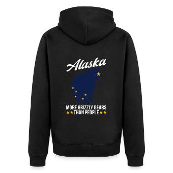 Grizzly Bear Alaska Brown Bear Bear - Unisex Premium Organic Zip Hoodie - black - Back - Nico (187cm)