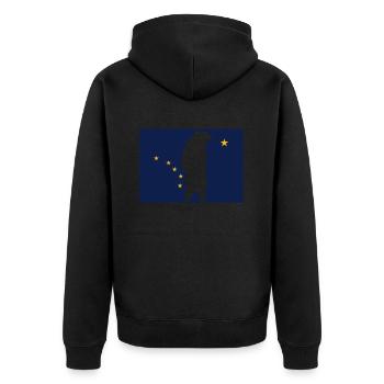 Grizzlybär Alaska Braunbär Bär - Unisex Premium Bio Zip Hoodie - Schwarz - Hinten - Nico (187cm)
