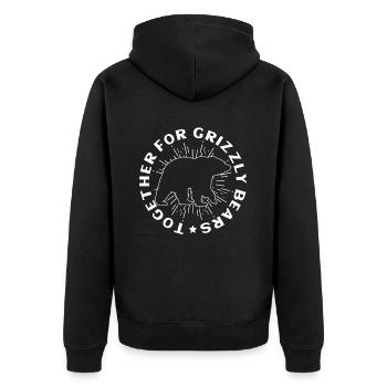 Grizzlybär Tierrechte Braunbär - Unisex Premium Bio Zip Hoodie - Schwarz - Hinten - Nico (187cm)