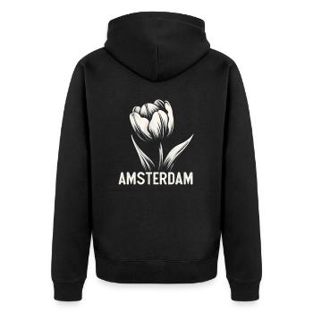 Amsterdam Tulipe Pays-Bas - Veste à capuche bio Premium Unisexe - noir - Dos - Nico (187cm)