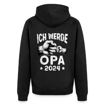 Je serai grand-père en 2024 - Veste à capuche bio Premium Unisexe - noir - Dos - Nico (187cm)