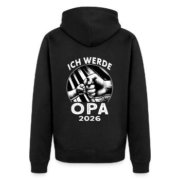 Je serai grand-père en 2026 - Veste à capuche bio Premium Unisexe - noir - Dos - Nico (187cm)