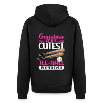 Tee Ball Grandma Tee-Ball T-Ball Teeball Geschenk - Unisex Premium Bio Zip Hoodie - Schwarz - Hinten - Nico (187cm)