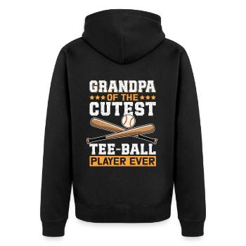 Tee Ball Grandpa Tee-Ball T-Ball Teeball Geschenk - Unisex Premium Bio Zip Hoodie - Schwarz - Hinten - Nico (187cm)