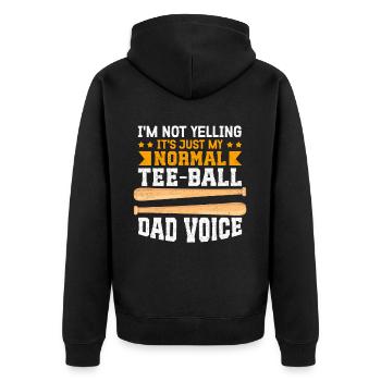 Tee Ball Dad Tee-Ball T-Ball Teeball Geschenk - Unisex Premium Bio Zip Hoodie - Schwarz - Hinten - Nico (187cm)