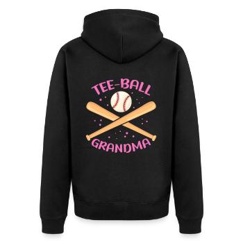 Tee Ball Grandma Teeball Tee-Ball T-Ball Geschenk - Unisex Premium Bio Zip Hoodie - Schwarz - Hinten - Nico (187cm)